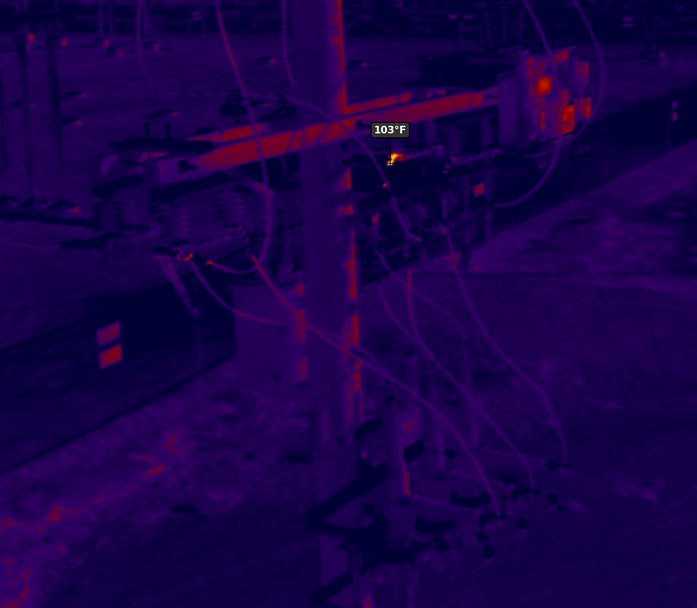 Thermal imaging showing hot electrical connection