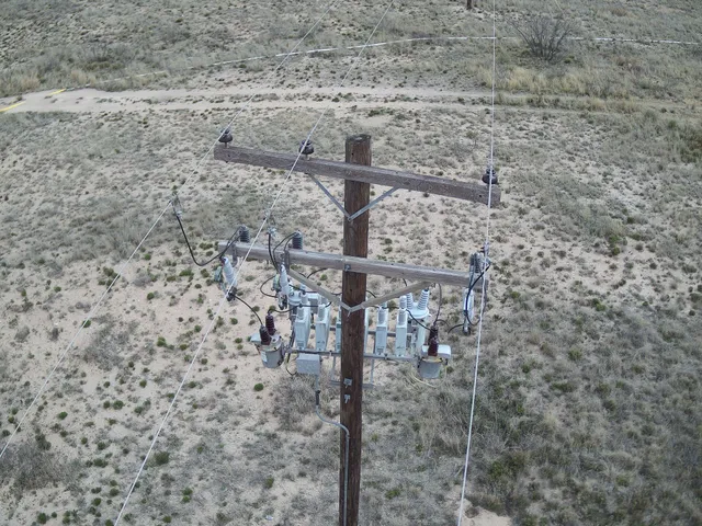 Visual inspection of utility pole equipment from drone